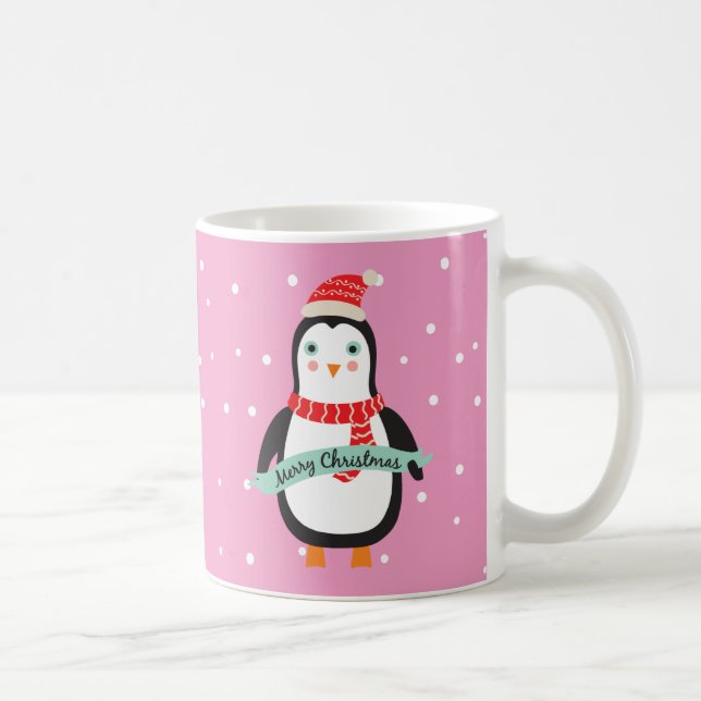 Cute little Christmas Penquin Pesonalized  Coffee Mug (Right)