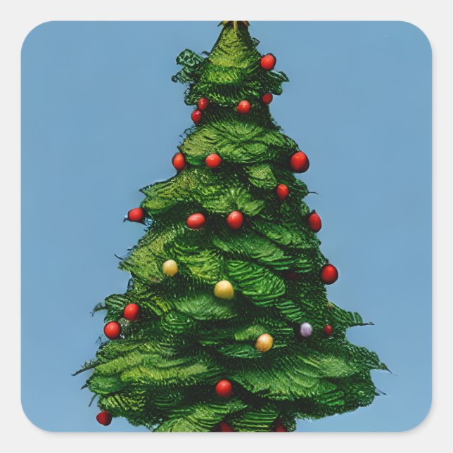 Cute Little Christmas Tree Square Sticker (Front)