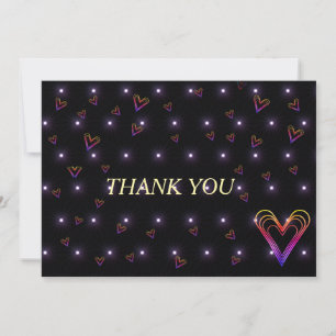 cute little colourful heartheart thank you card