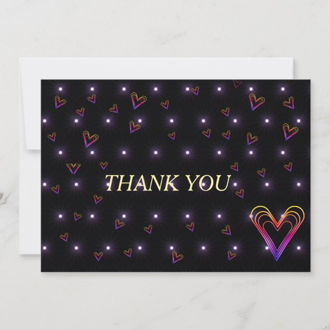 cute little colourful heartheart thank you card (Front)
