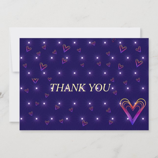 cute little colourful heartheart thank you card (Front)