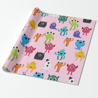 Cute Little colourful Monsters Pattern  Wrapping Paper