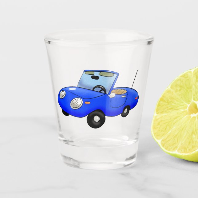 Cute Little Convertible Shot Glass (Front)