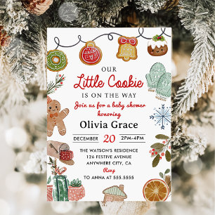 Cute Little Cookie Christmas Baby Shower Party Invitation