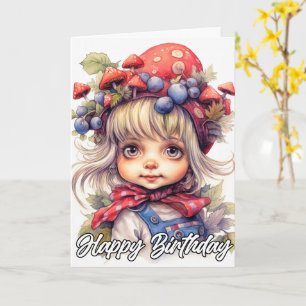 Cute Little Country Farm Girl Card