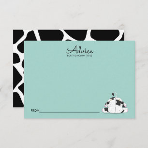 Cute Little Cow Baby Shower Advice Card For Mum
