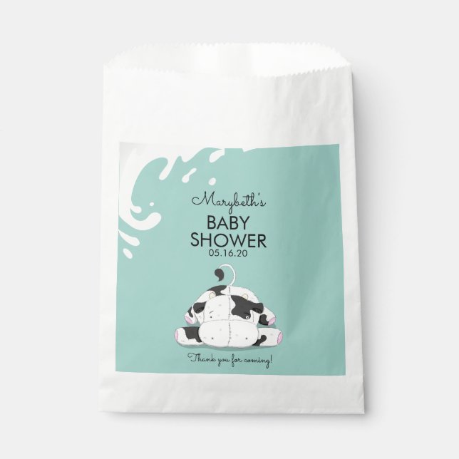 Cute Little Cow Baby Shower Favour Bags (Front)