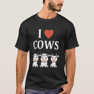 Cute Little cow Funny minimalist simple i love cow T-Shirt