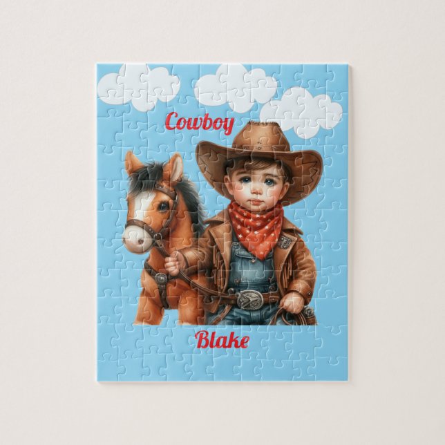  Cute little Cowboy with Horse Jigsaw Puzzle (Vertical)