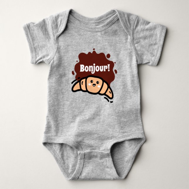 Cute Little Croissant Baby Bodysuit (Front)