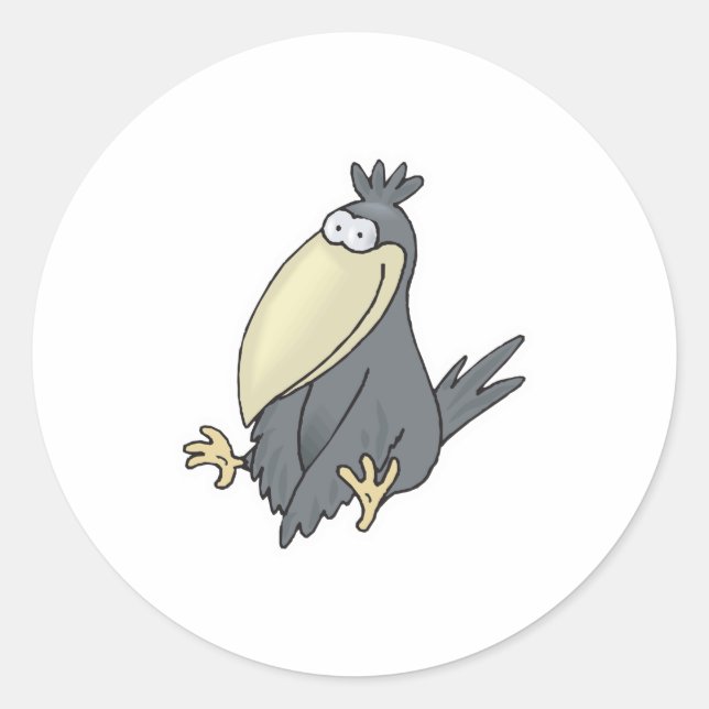 cute little crow classic round sticker (Front)