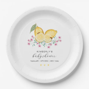 Cute Little Cutie Lemon Citrus Baby Shower  Paper Plate