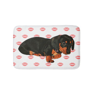 Cute Little Dachshund Design Bath Mat