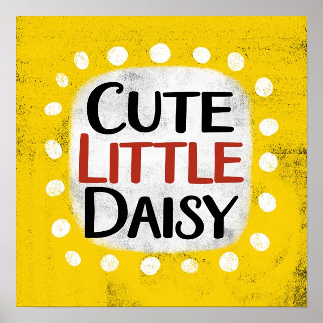 Cute Little Daisy Poster Wall Art (Front)