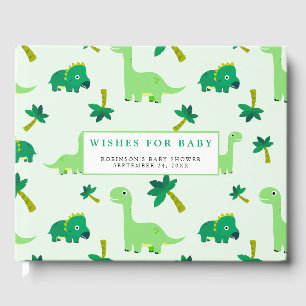 Cute Little Dino Baby Shower Guest Book