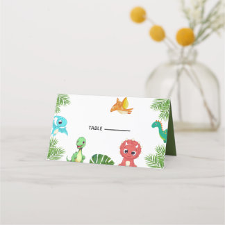 Cute Little Dino Baby Shower Place Card