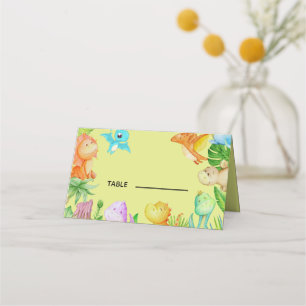 Cute Little Dino Baby Shower Place Card