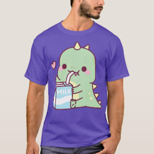 Cute Little Dino Loves Milk T-Shirt
