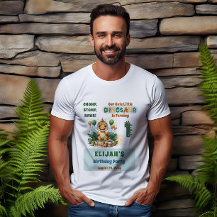 Cute Little Dinosaur Boy 1st Birthday Party T-Shirt