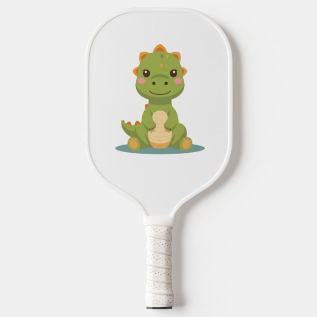 cute little dinosaur pickleball paddle (Front)