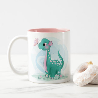 Cute Little Dinosaur With Butterfly Mug