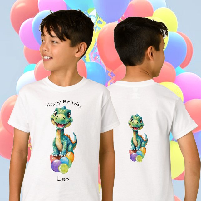 Cute little dinosaur with lots of colourful balloo T-Shirt (Creator Uploaded)