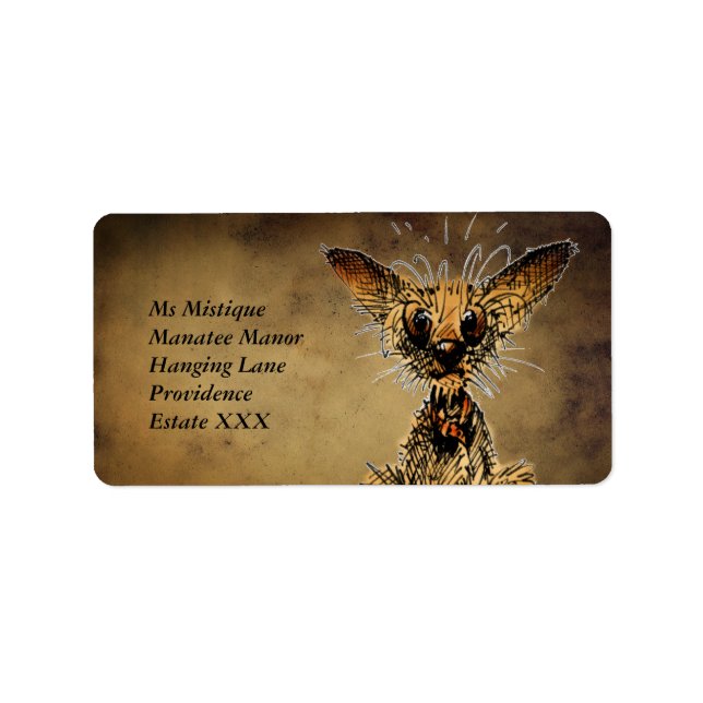 Cute little dog label (Front)