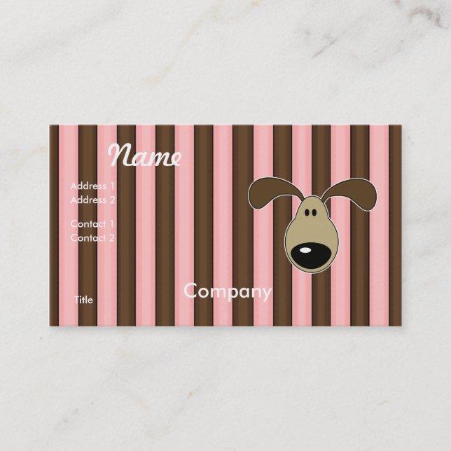 Cute Little Doggy Face Business Card (Front)