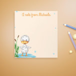 Cute little duckling in pond personalized notepad<br><div class="desc">Cute notepad with an illustration of a little duckling in a pond. Personalize the text with your own information or message. Illustrated and designed by Patricia Alvarez.</div>