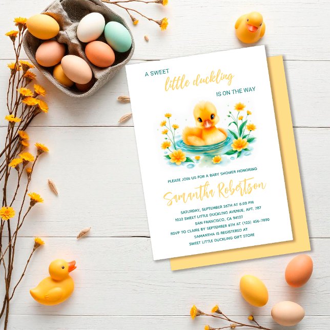 Cute Little Duckling Is On The Way Baby Shower  Invitation (Creator Uploaded)