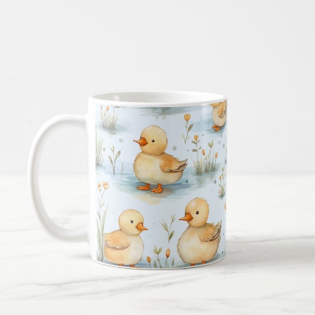 Cute Little Duckling Pattern Coffee Mug (Left)