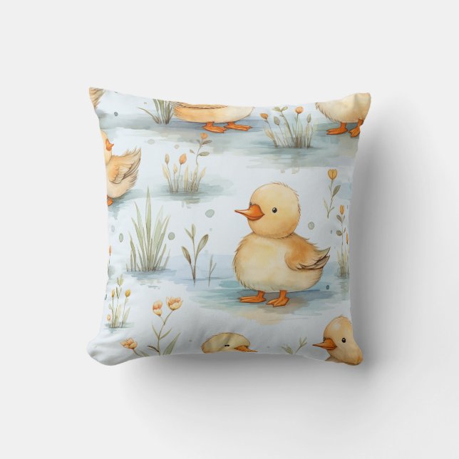 Cute Little Duckling Pattern Cushion (Front)