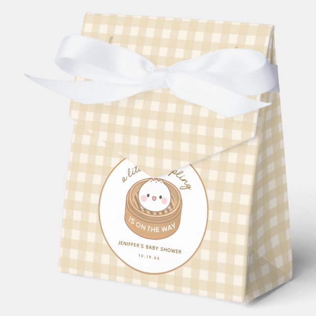 Cute Little Dumpling Asian Baby Shower Favour Box (Front)