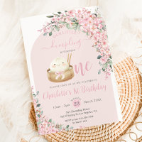 Cute Little Dumpling Cherry Blossoms 1st Birthday