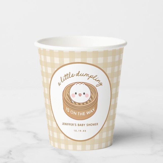 Cute Little Dumpling Is On The Way Baby Shower Paper Cups (Front)