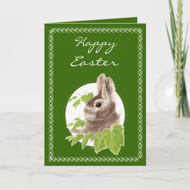 Cute Little Easter Bunny for Someone Special Holiday Card (Front)