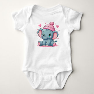 Cute Little Elephant Baby Bodysuit