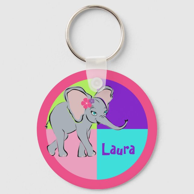 Cute Little Elephant Key Ring (Front)