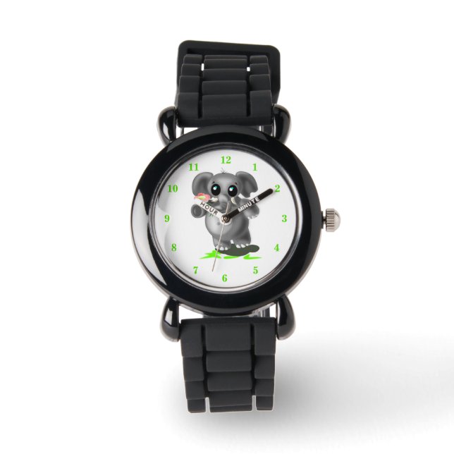 Cute Little Elephant with Flower - Love Watch (Front)