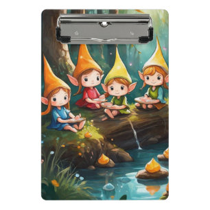 Cute little elves in the river mini clipboard