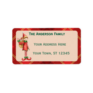 Cute Little Elves - Personalised Christmas Label