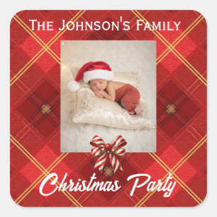 Cute Little Elves - Personalized Christmas  Square Sticker