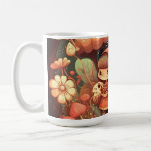 Cute little elves under the mushrooms coffee mug