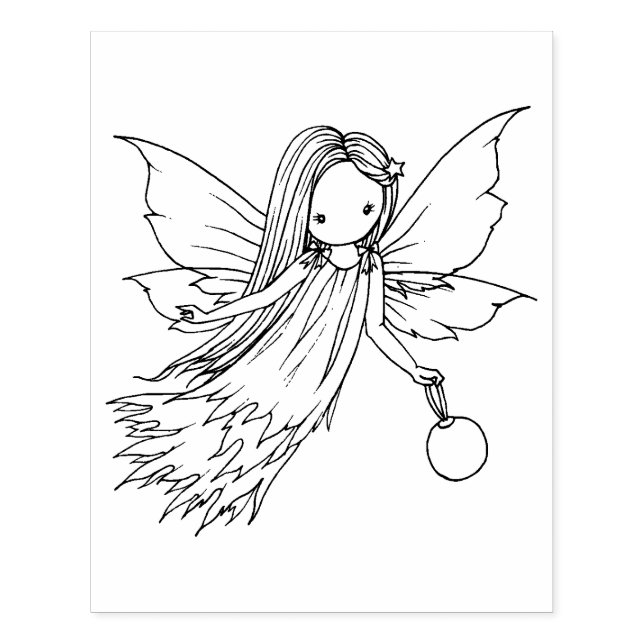 Cute Little Fairy Illustration by Molly Harrison Rubber Stamp (Imprint)