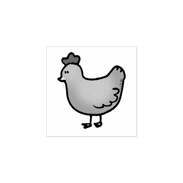 cute little farm chicken hen rubber stamp (Imprint)