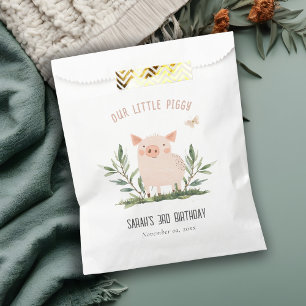 Cute Little Farm Pig Butterfly Kids Birthday Favour Bag