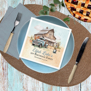 Cute Little Farmer 1st Birthday Party Napkin