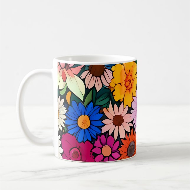 Cute little flower heads coffee mug (Left)