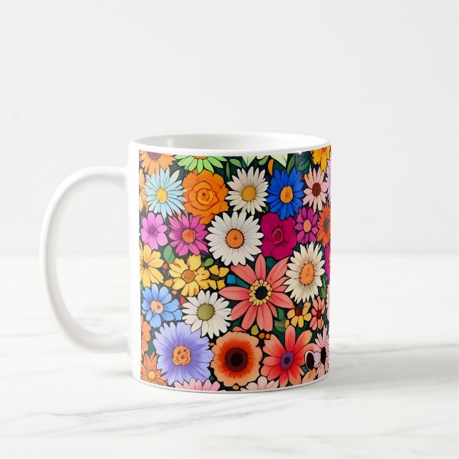 Cute little flower heads coffee mug (Left)