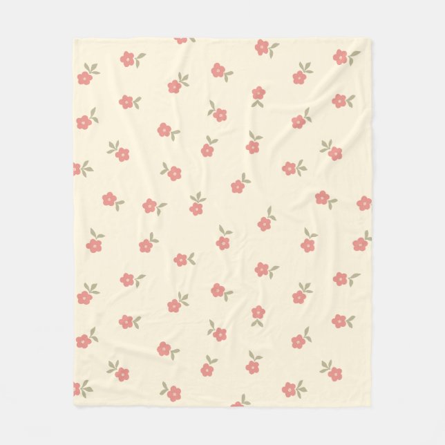 Cute Little Flower Pattern Adorable Design Fleece Blanket (Front)
